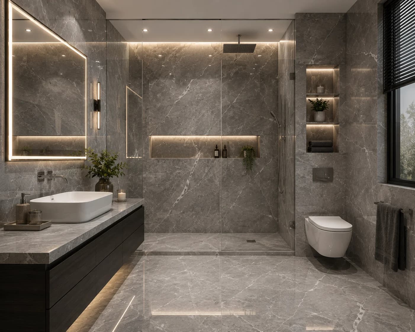 Bathrooms — representative architectural stone application