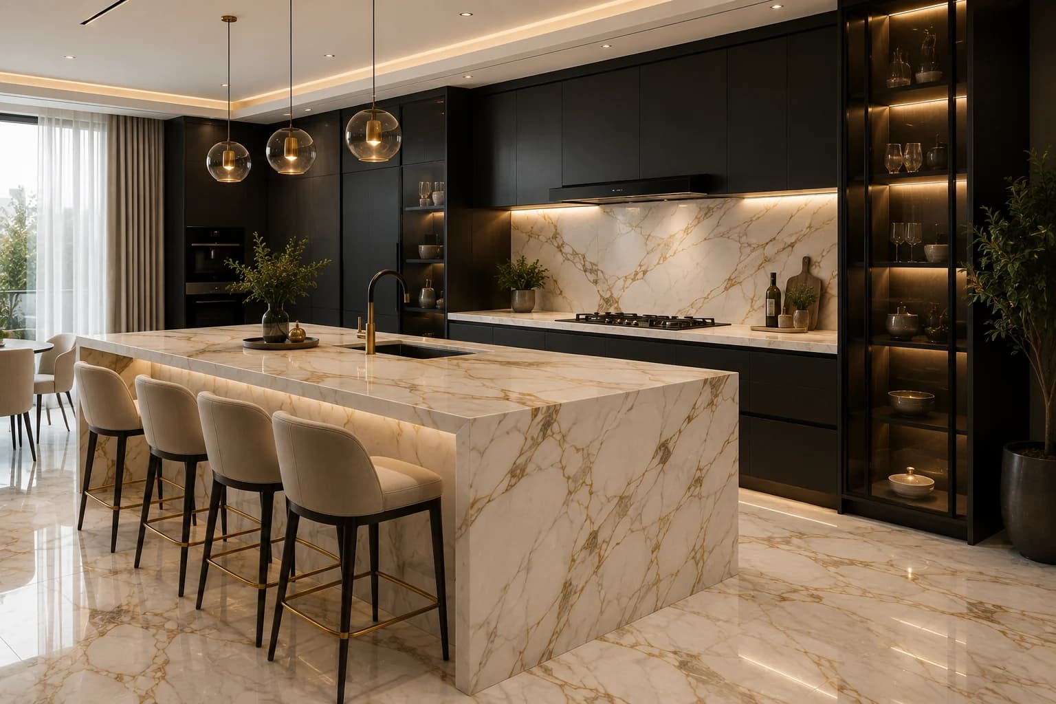 Kitchens — representative architectural stone application